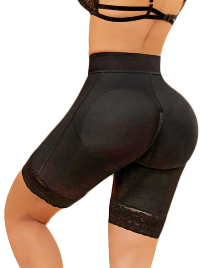 Double Compression Butt Lifter Zipper Shorts High Waisted Butt Pads Seamless Body Shaper Short