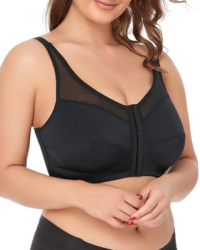 Women's Front Closure Sports Bra Wireless Push Up Tank Bra