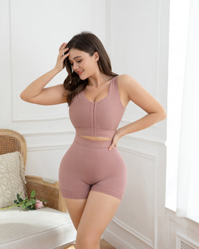 Mujer levantador de glúteos encaje sin costuras forma del cuerpo levantamiento RosyBrown Shapewear ropa interior