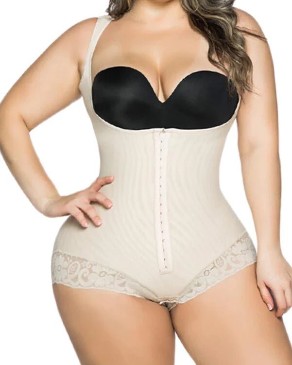 Women's Open Bust Tummy Control Lace Bodysuits Shapewear