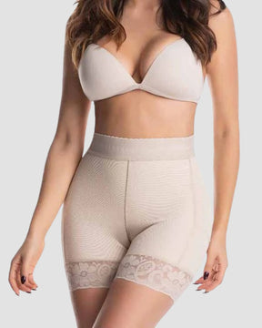 Seamless High Waist Butt Lifter Lace Body Shaper Shorts