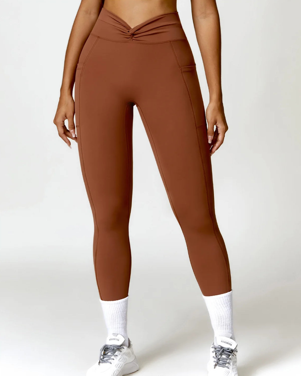 Leggings Depot Women's Side Pocket Yoga Pants - High Waist Tummy Control Active Pants In Olive, Size Small