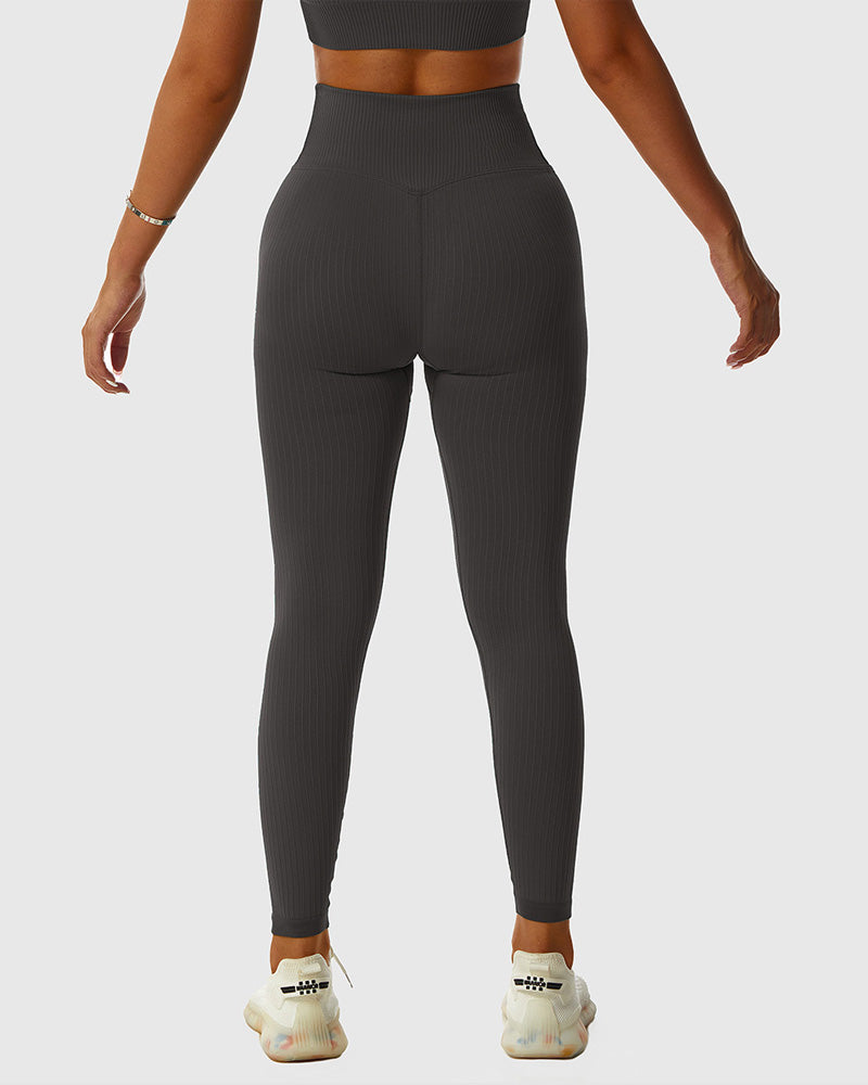 Seamless knitted slim-fitting leggings breathable butt lift yoga pants