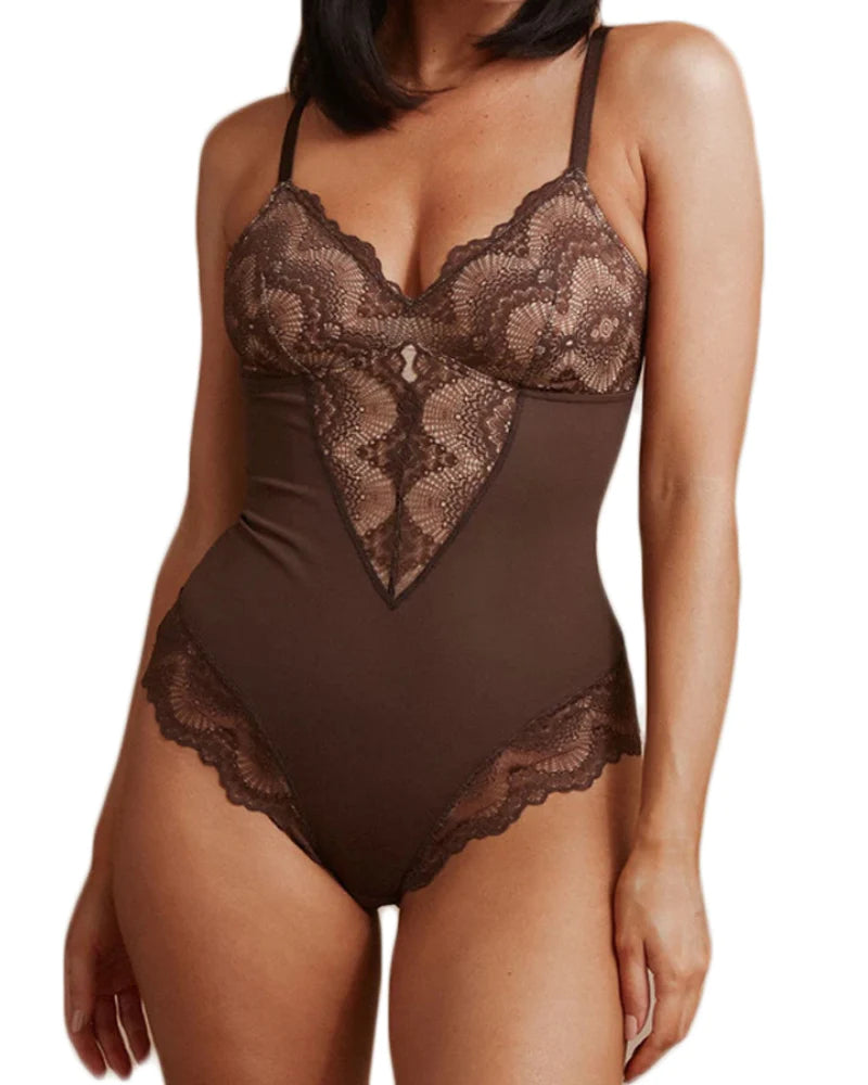 Sculpting One Piece Lace Shapewear Bodysuits