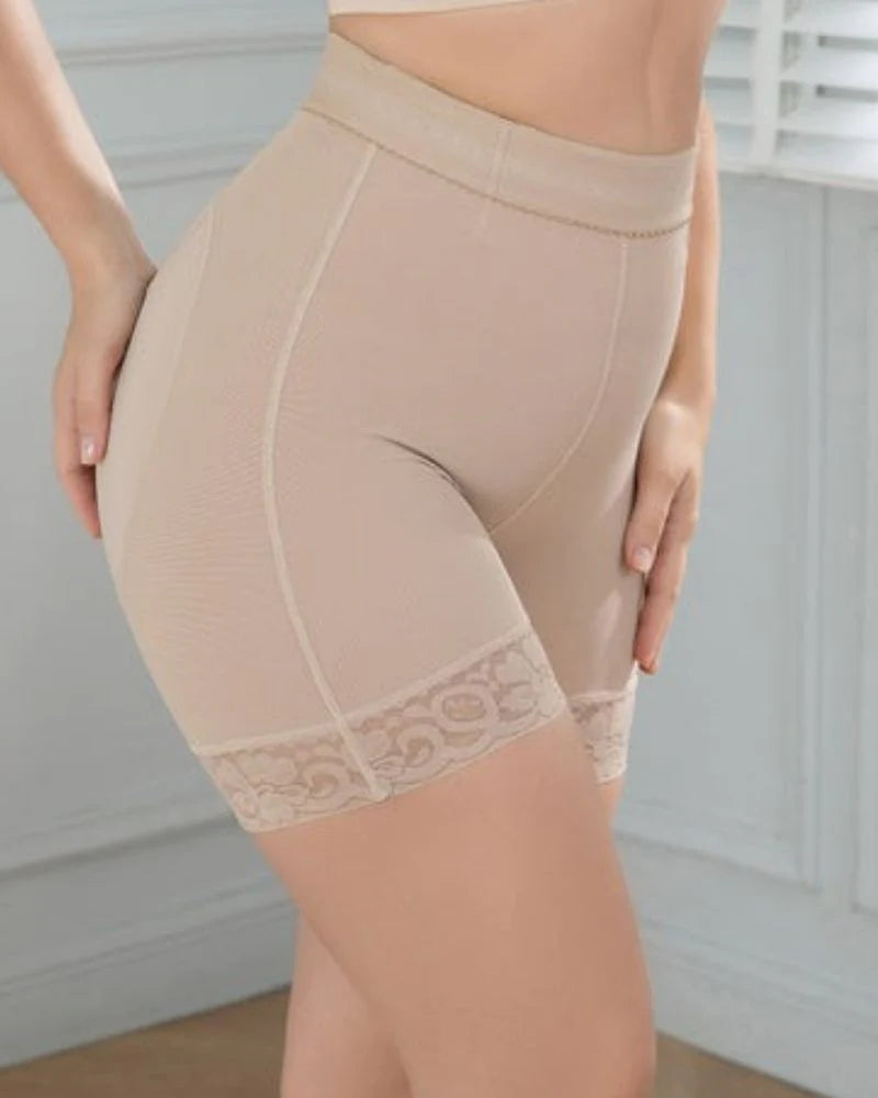 Mujer Levantador de glúteos Encaje Sin costuras Forma del cuerpo Levantamiento Ropa interior moldeadora beige