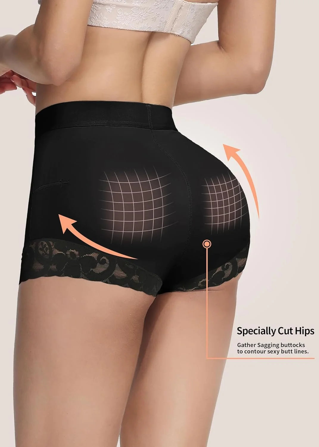 High Waist Women Hip Enhancer Tummy Control Lace Body Shaper Shorts