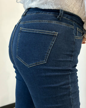 Jeans de cintura alta con spandex súper lipo