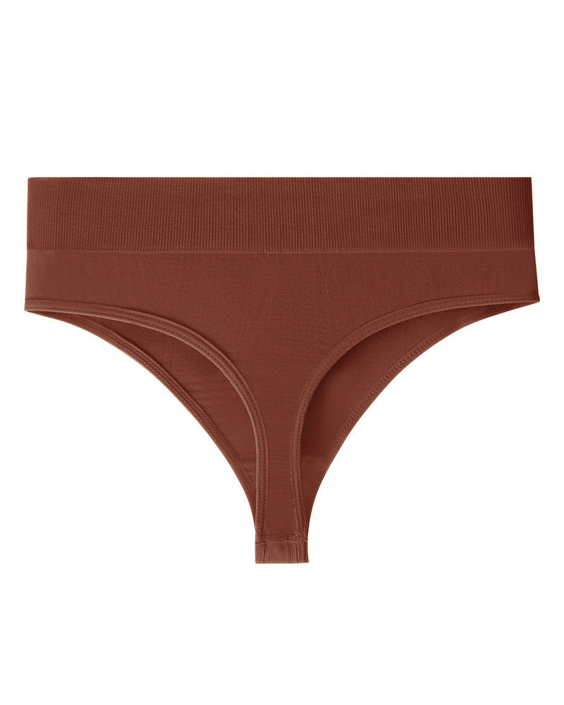 Seamless Thread Cotton Stretch High Waisted Thong