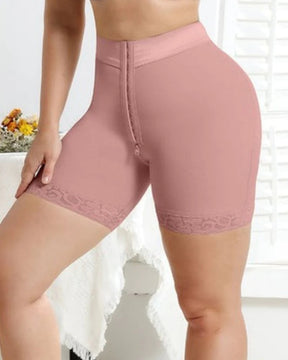 Rosybrown High Waist Butt Lifter Lace Shorts