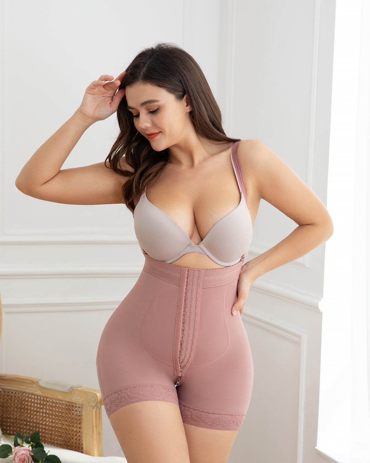 Shapewear for Women High Waist Tummy Control Butt Lifter RosyBrown